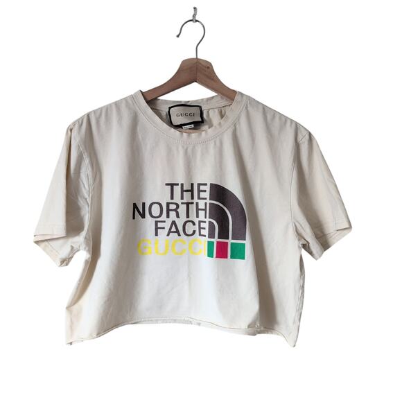 Gucci  North Face Cut Off Re-done Cropped Tee Designer Made in Italy Large - Picture 1 of 8